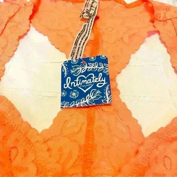 Free People intimately womens small large Orange Lace Bralette delicate halter - Picture 8 of 15